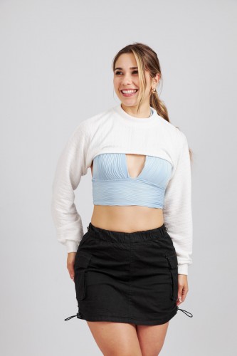 CHOMPA CROP-BLANCO